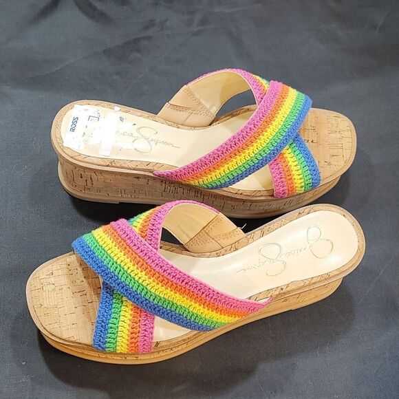 BRAND NEW JESSICA SIMPSON ELIZA CROCHET PLATFORM SANDAL S2 - Picture 13 of 15